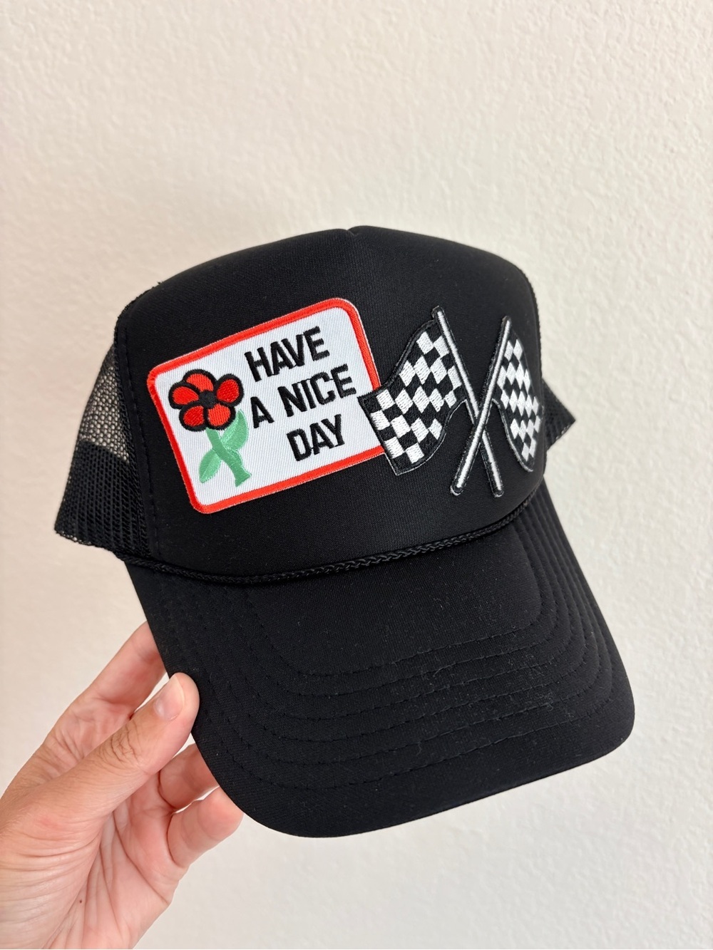 NEW Ascot + Hart Checkered Patch Trucker Hat